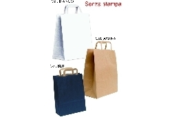 Art. EGO054 Shoppers in carta Kraft F.to 24+10x32 manico a piattina, imballo 400 pz.