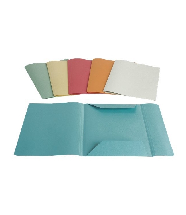 Confezione 50 pz Cartella gialla in cartoncino con alette senza elastico