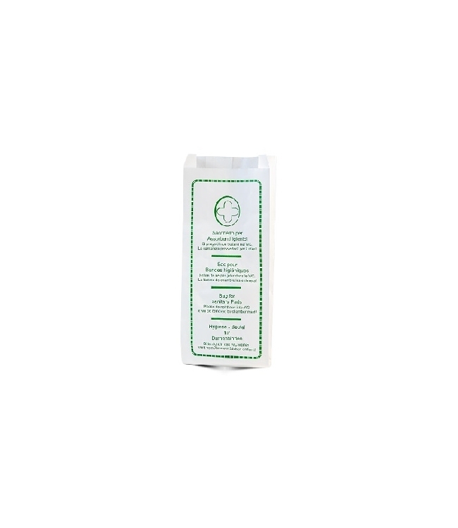 Sacchetto in carta kraft bianca pura cellulosa personalizzato, igienico con inchiostro atossico; Conf. 1000 pz.